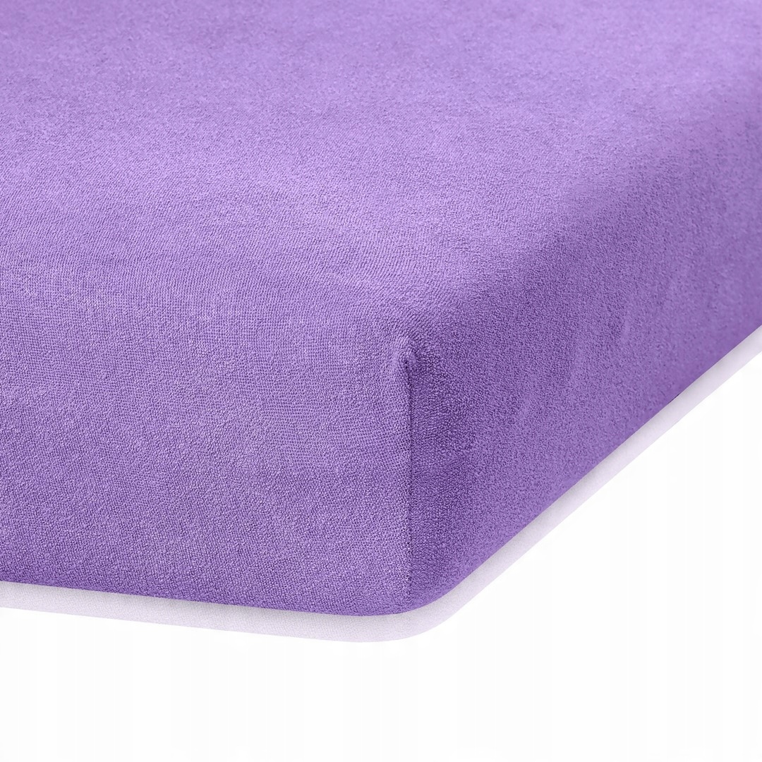 

Fioletowe prześcieradło frotte z gumką 180x200 cm