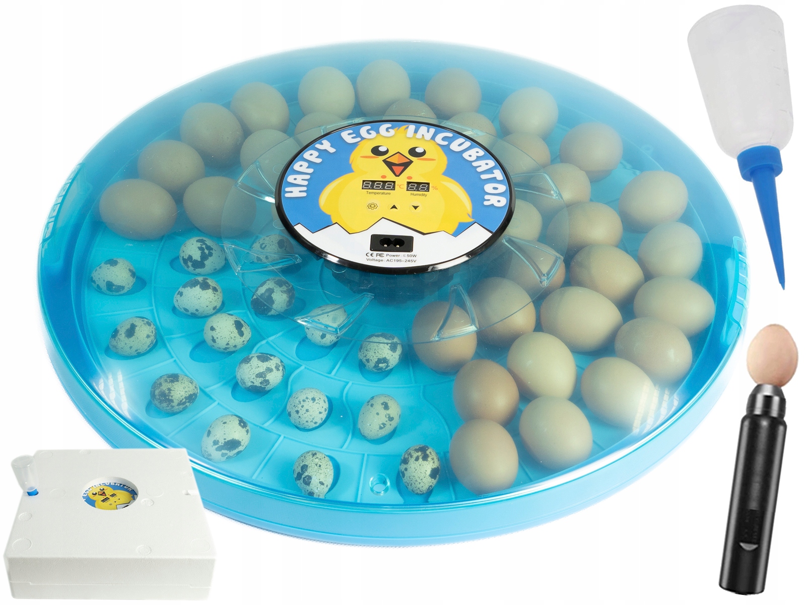 INKUBATOR AUTOMAT wylęgarka do 52 JAJA kura bażant