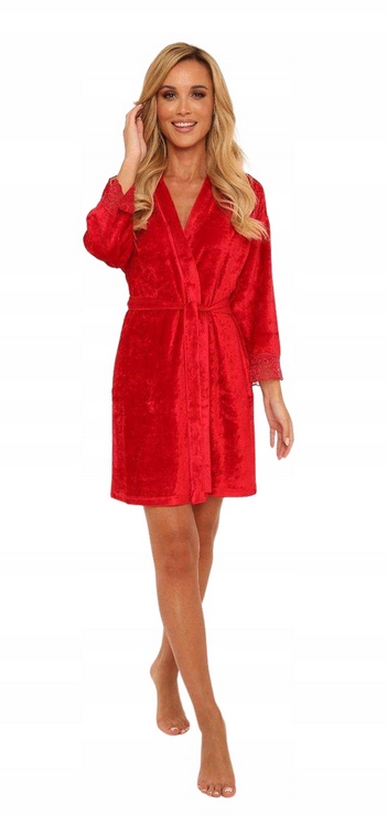 De Lafense Župan 457 Milagros S Krajkou Bambus Červený L 40