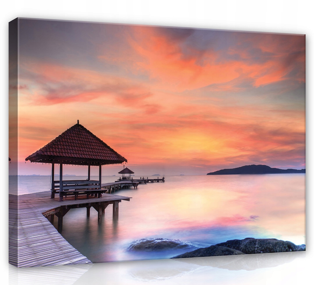 Obraz Na Plátně Canvas 80x60 Most Voda Západ