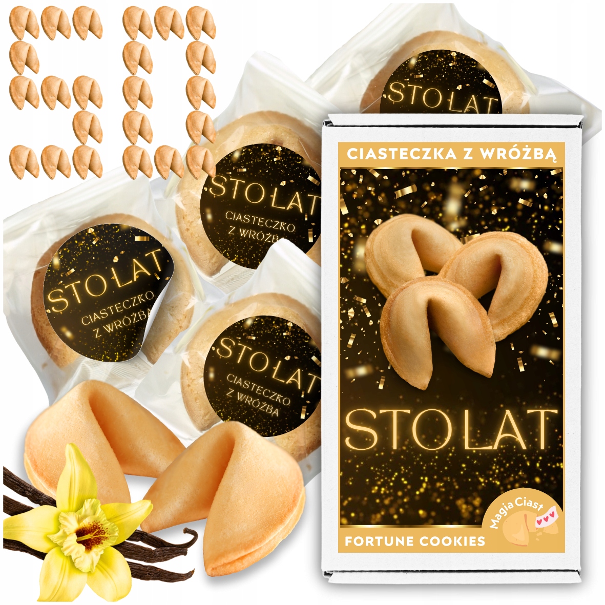 Magia Ciasteczka z Wróżbą na przybycie Sto Lat Ciastka z Wróżbą 50 szt