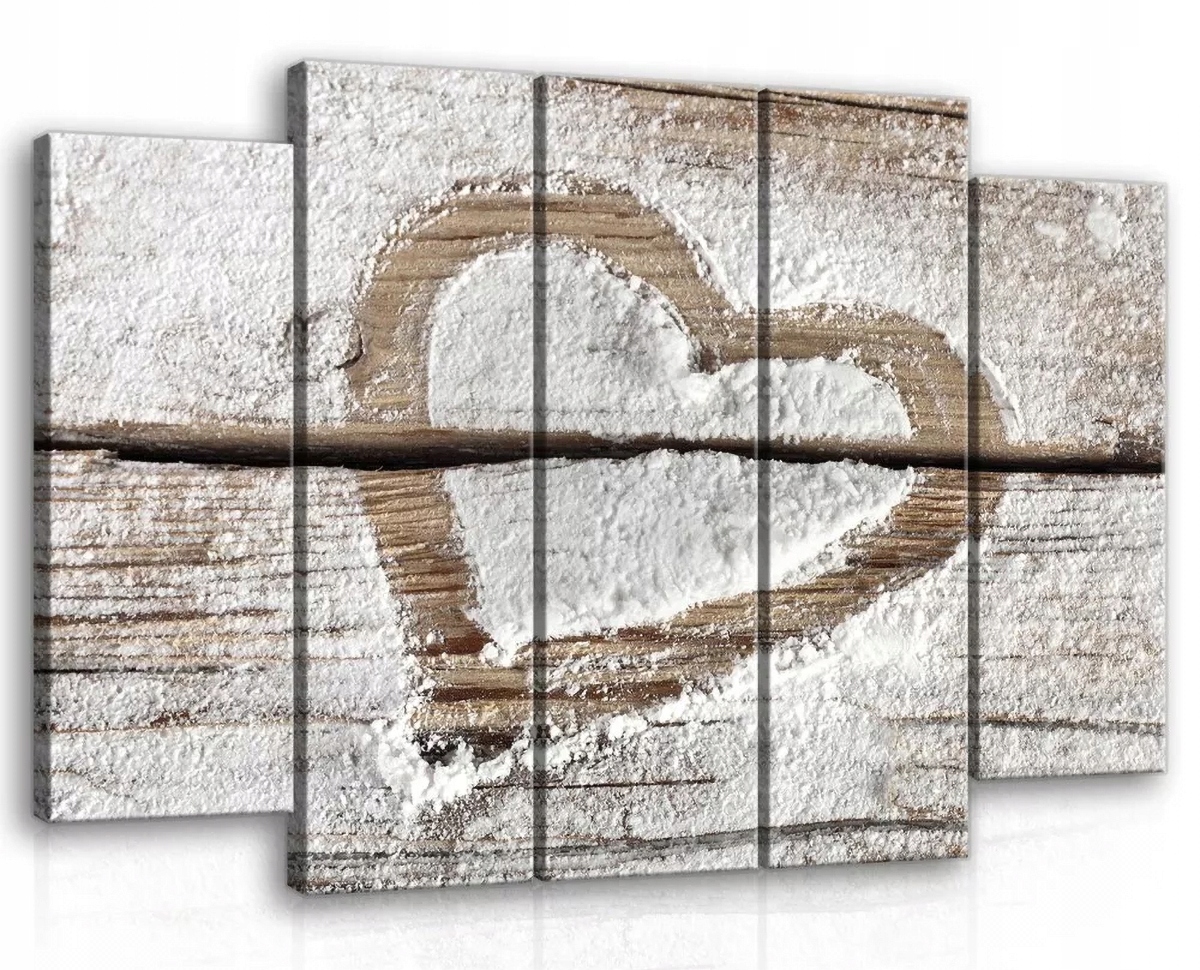 Obraz Na Plátně Canvas 150x100 Srdce Dřevo Prkna