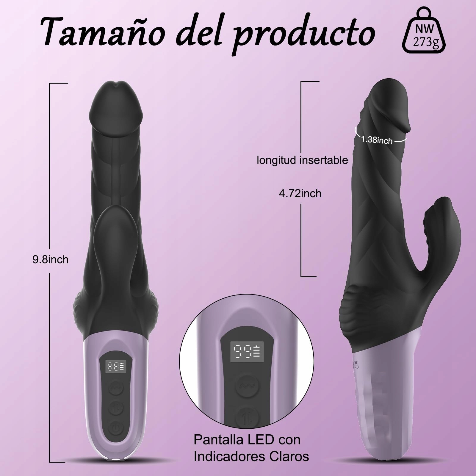 VIBRATION Wibrator Dla Kobiet Z Funkcją Pchającą 9 Trybów G Punkt Klitoris — miniatura 6