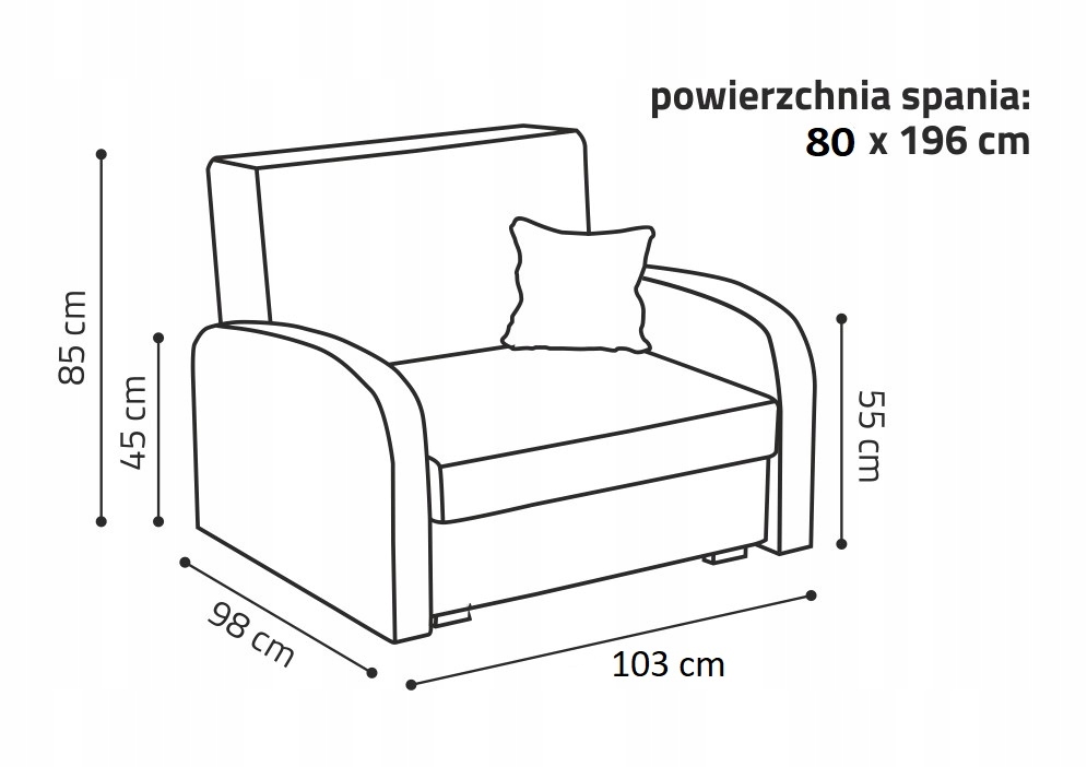 pojedyncza sofa AMBER I łóżko składane wynajem Płeć chłopcy dziewczynki