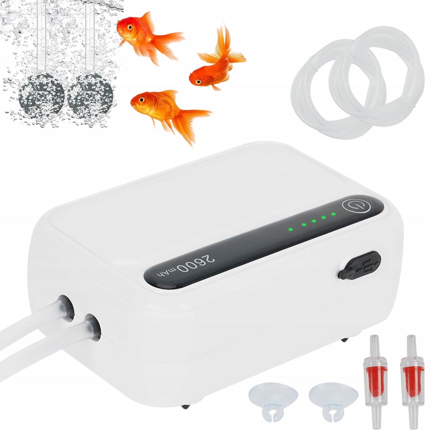 Levně Akumulátorová Vzduchová Pumpa Do Akvária 3W Tichá S Gumovými Podložkami