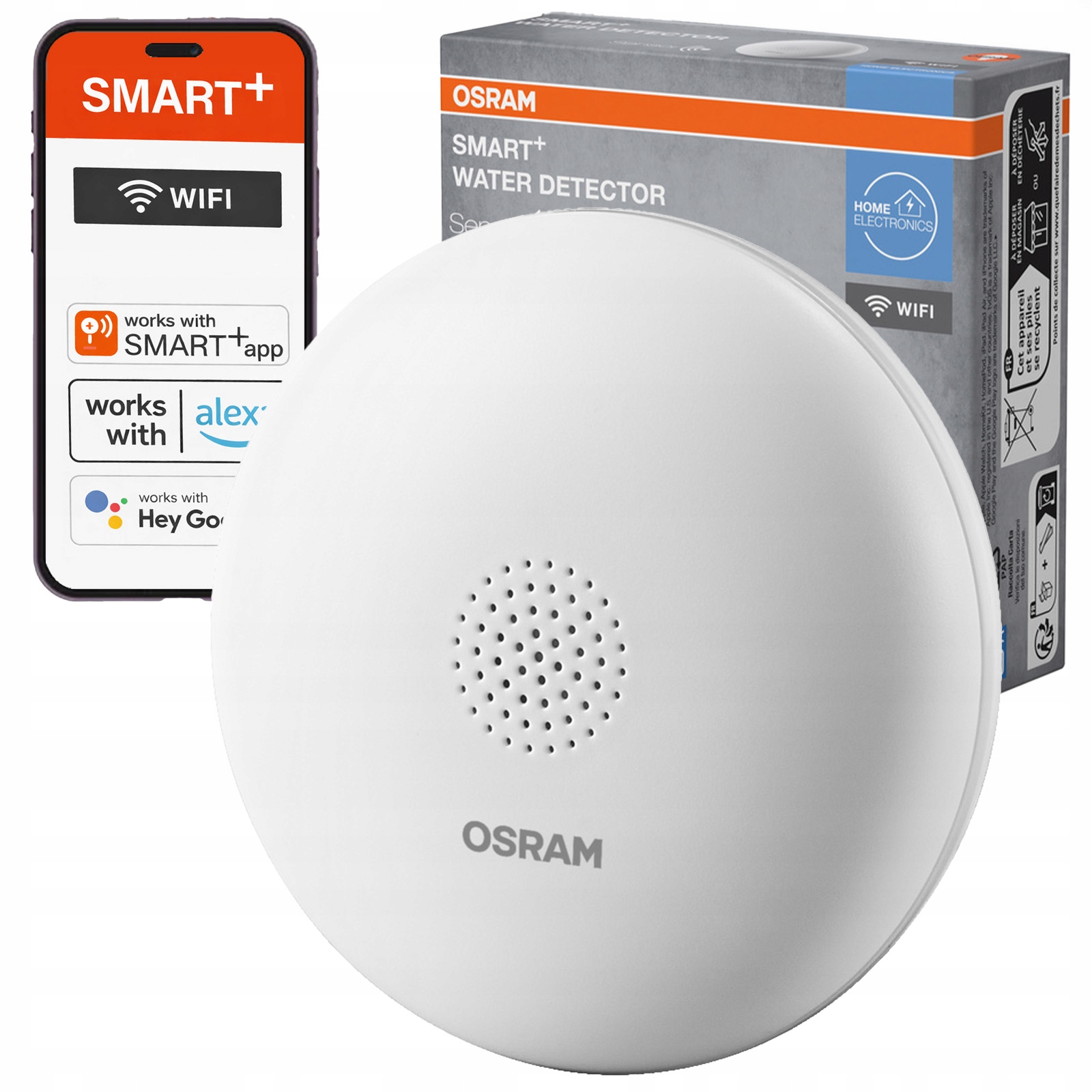 Bezdrátový detektor úniku vody IP67 Alarm 75 dB Smart WiFi