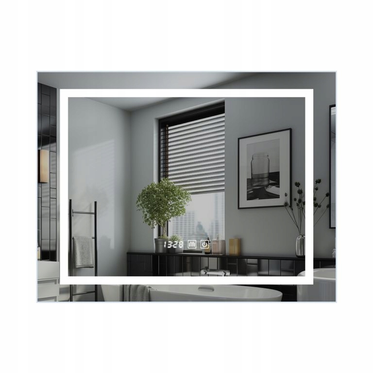 Ireda Koupelnové zrcadlo s Led osvětlením, 90 x 70 cm