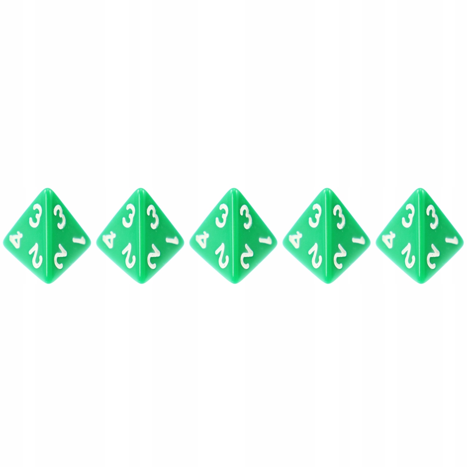 ZESTAW 5 KOSTEK K4 RPG ZIELONA KOŚĆ CZTEROŚCIENNA