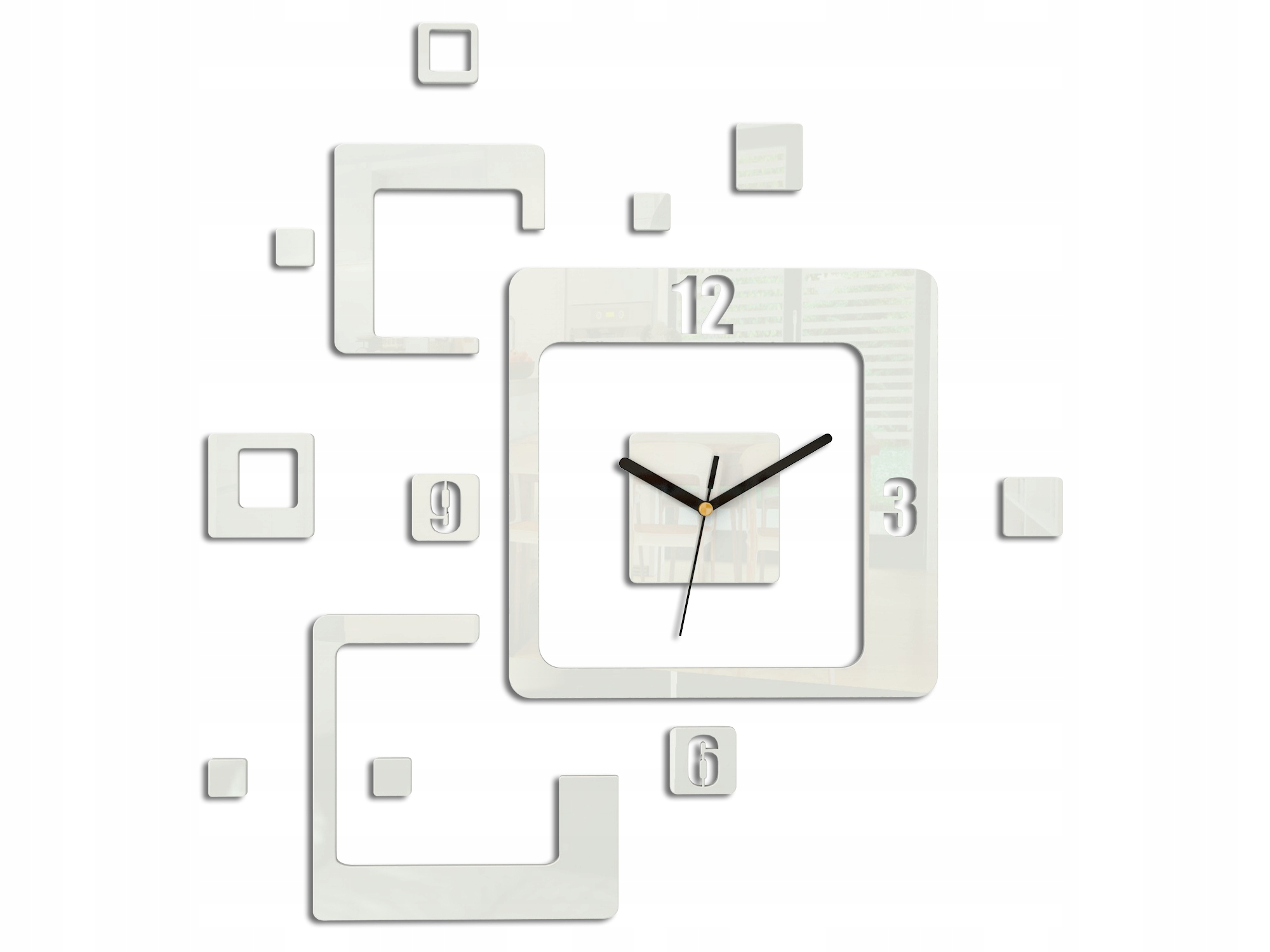 Nástěnné hodiny Nalepovací čtvercové Moderní do obývacího pokoje Loft Moderní