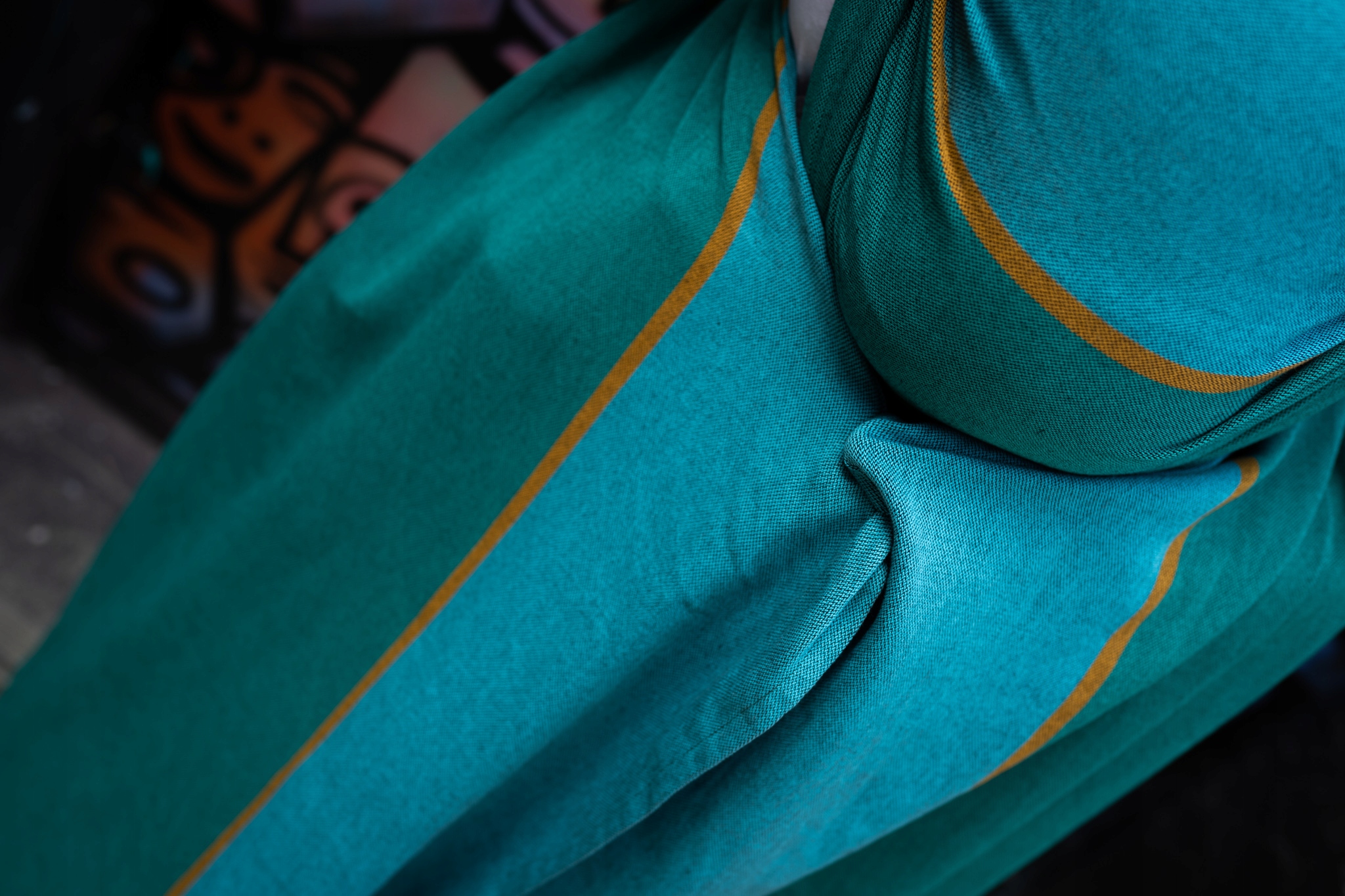 Chusta do noszenia dzieci KENHURU STRIPES AGAT 3,6 Rozmiar XS