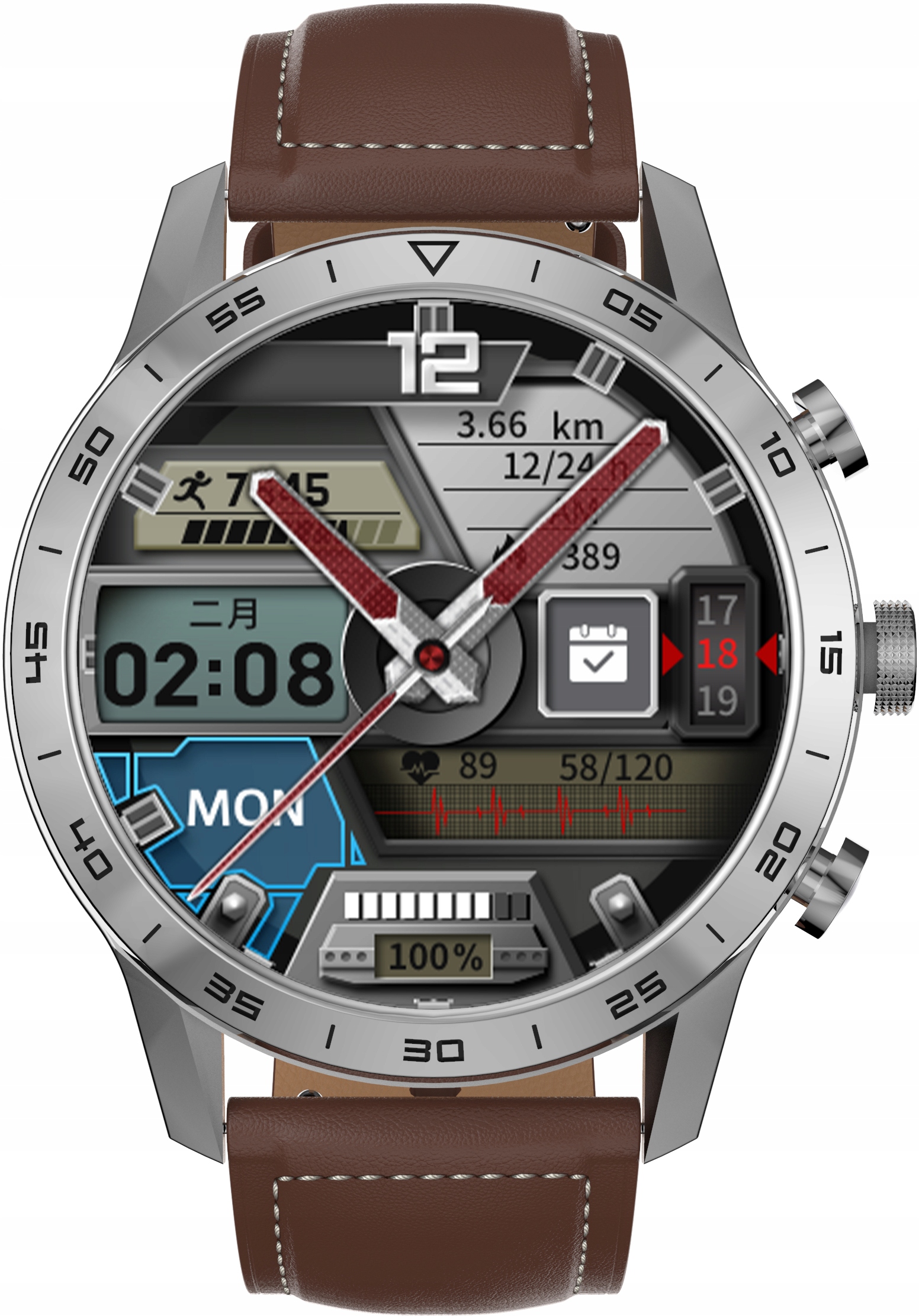 SMARTWATCH MĘSKI ZEGAREK EKG PULS ROZMOWY +2 PASKI Komunikacja Bluetooth