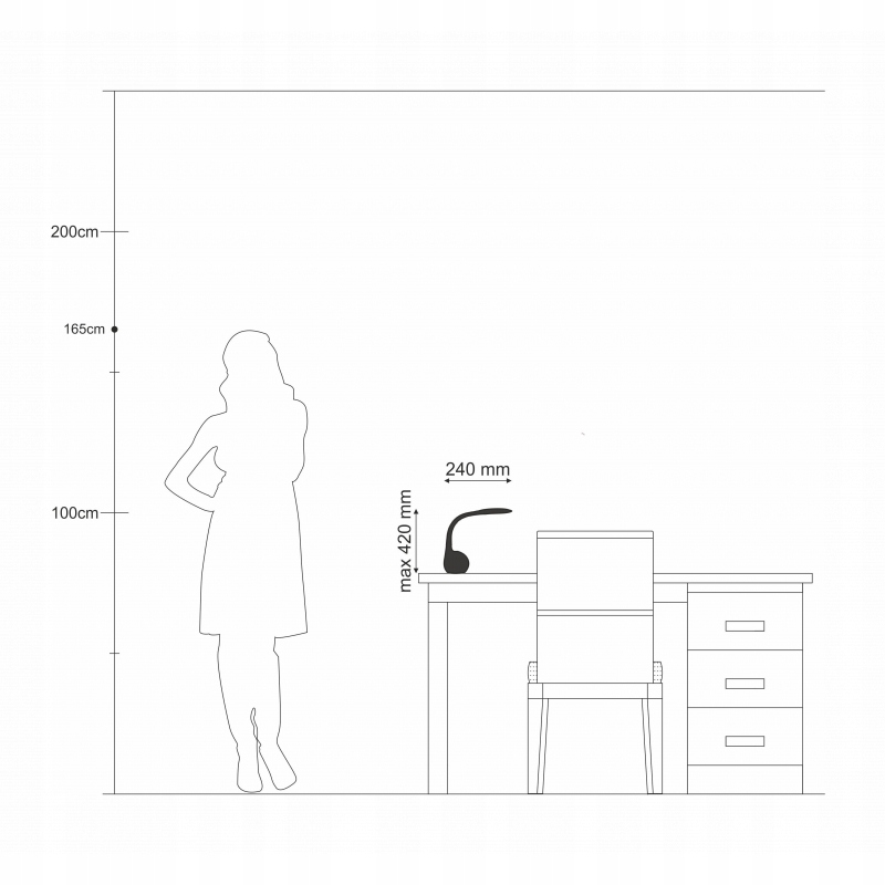 NILSEN LAMPKA BIURKOWA NOCNA MAGIC 7W LED SZARA Styl nowoczesny