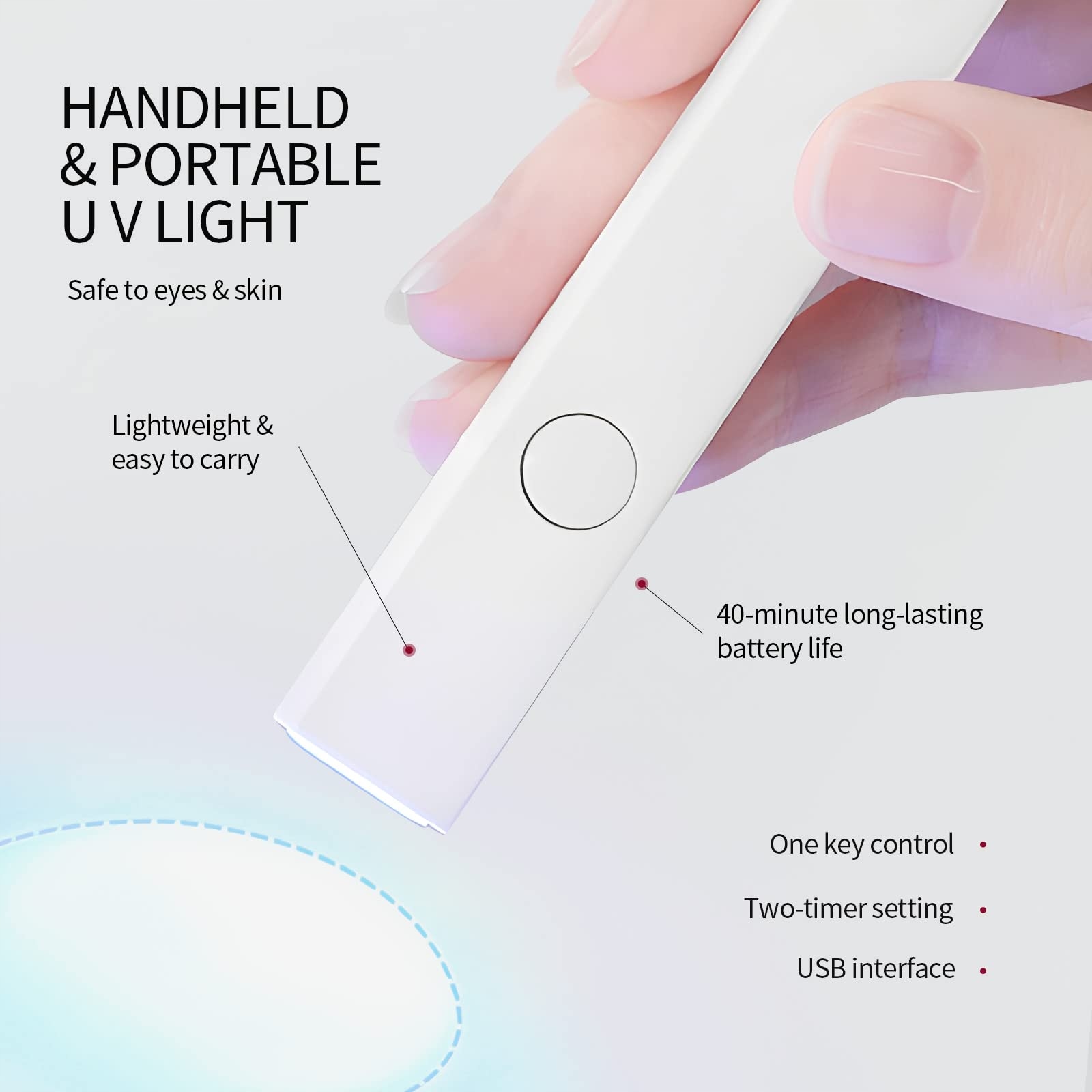 SAVILAND Mini Lampa UV LED Do Paznokci Ochrona Skóry Przenośna Dla Kobiet — miniatura 6