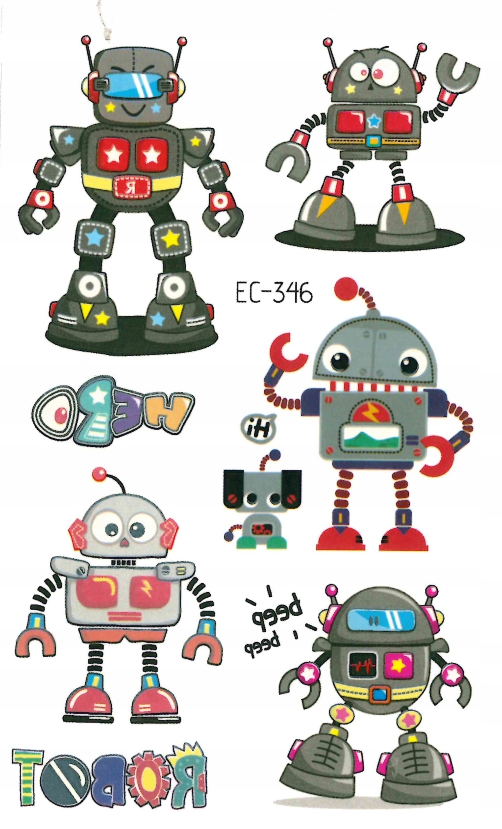 

Tatuaże zmywalne dla dzieci Roboty EC346
