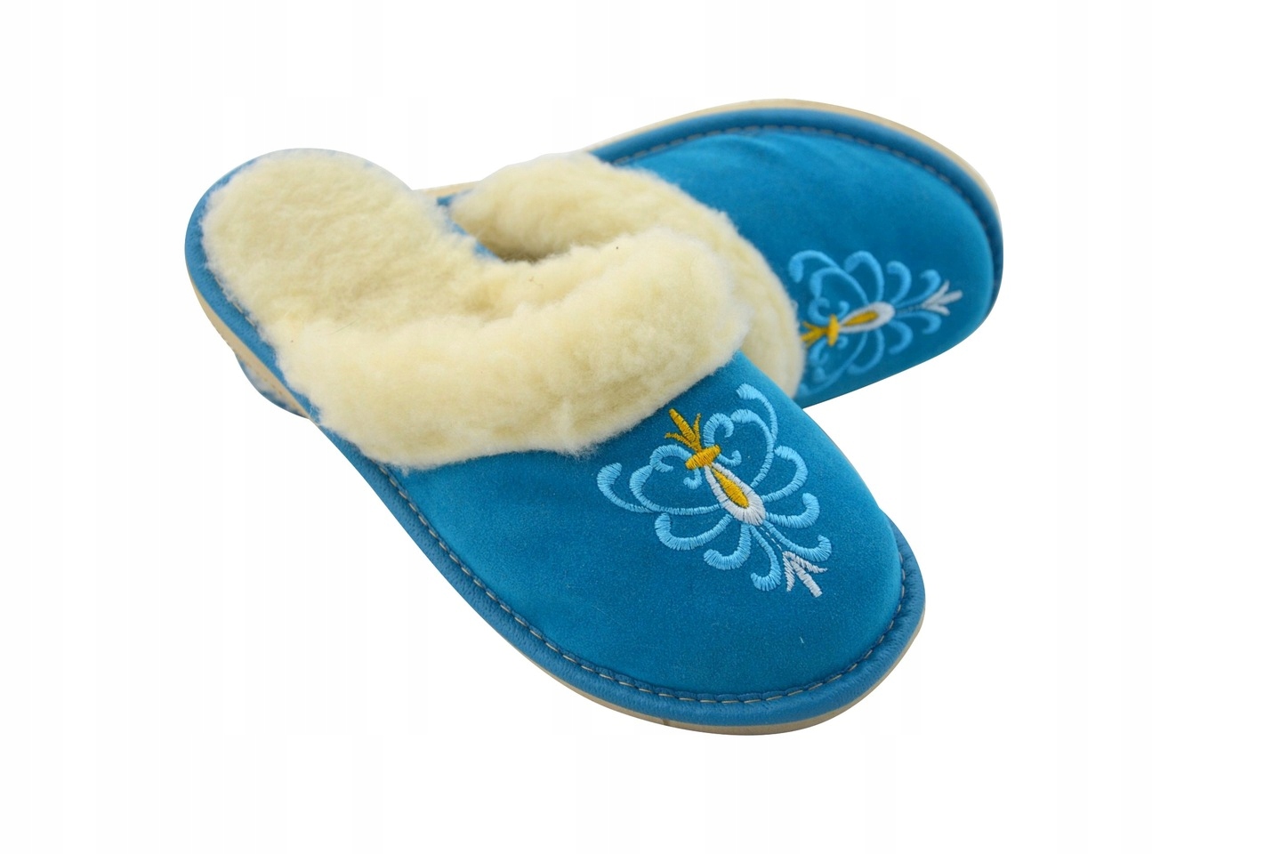 CIEPŁE PANTOFLE KAPCIE DAMSKIE SKÓRZANE GÓRALSKIE Marka Halskór-Natural