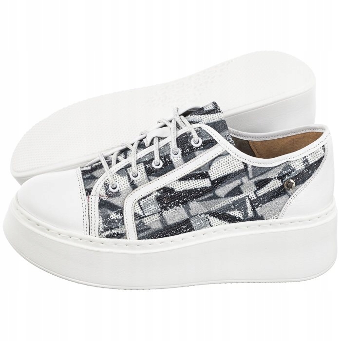 Polobotky Kožené Dámské Maciejka Bílé/Popelavé 06479-11/00-7