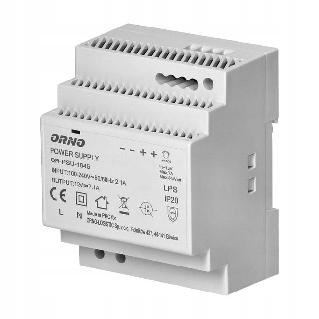 Zasilacz na Szyne 12Vdc 7A 84W