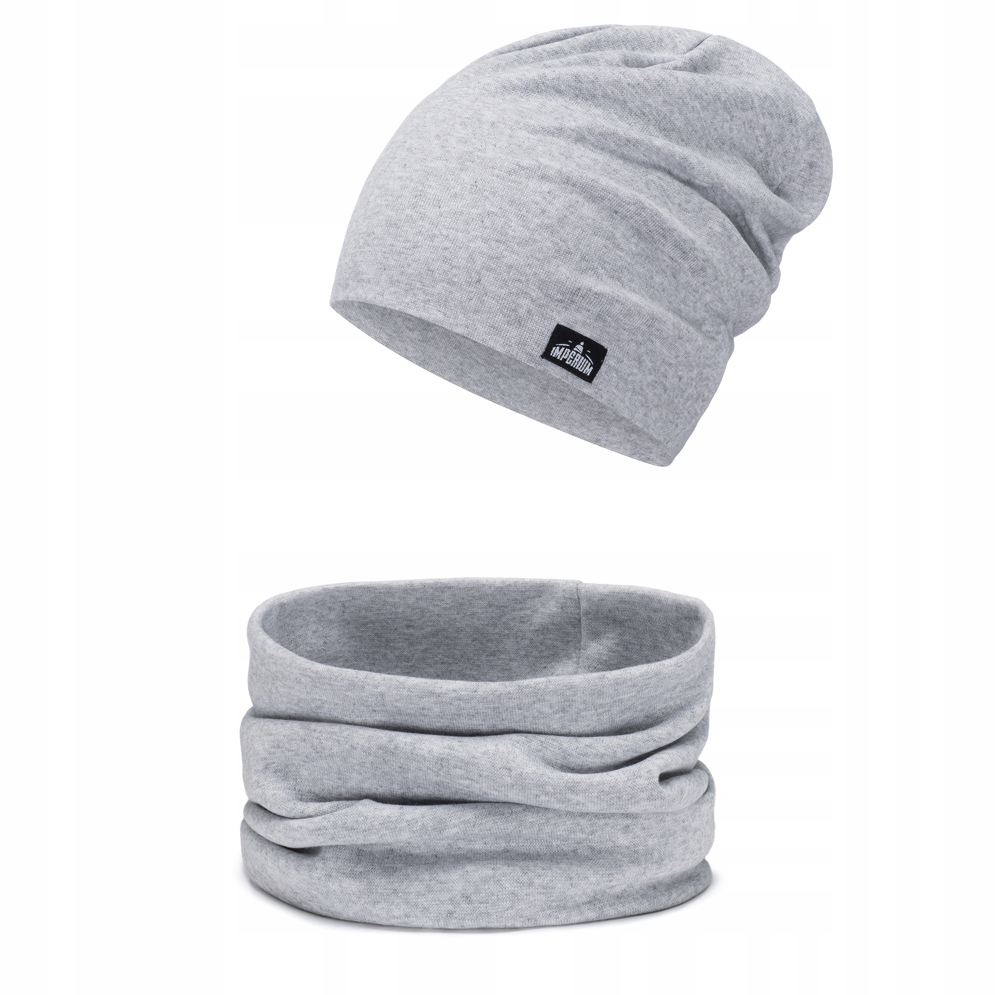 

Czapka + komin Dwuwarstwowy zestaw Szary 52-54