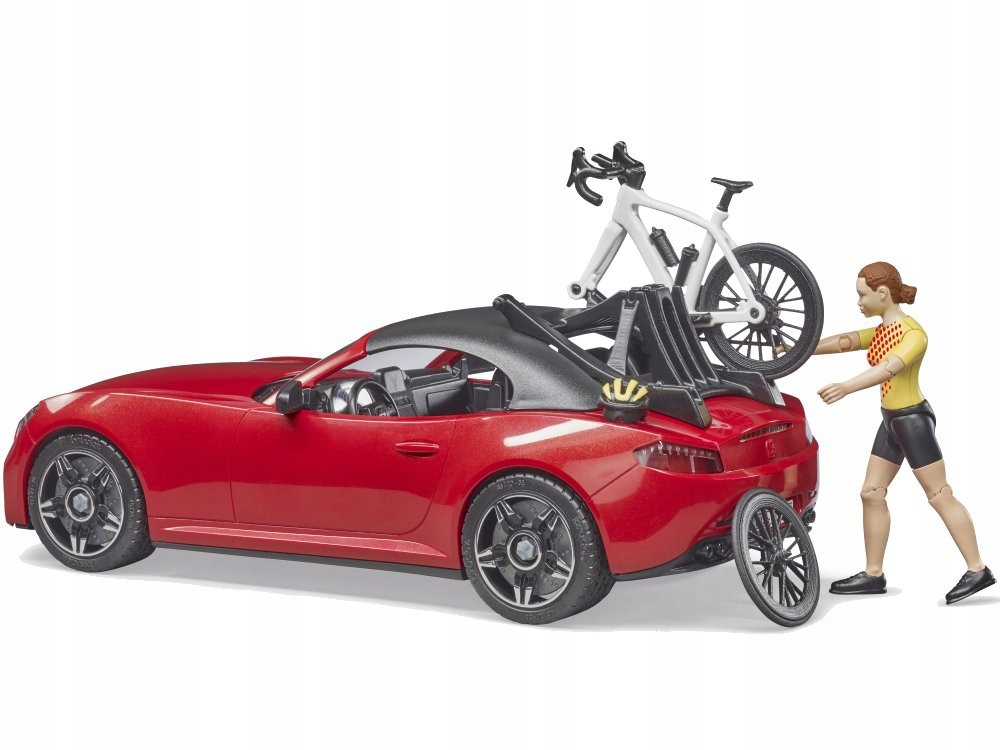 Bruder 03485 Auto Roadster z figurką i rowerem Model 03485