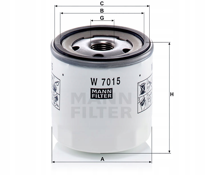 Filtr oleju MANN-FILTER W 7015 Producent części Mann-Filter