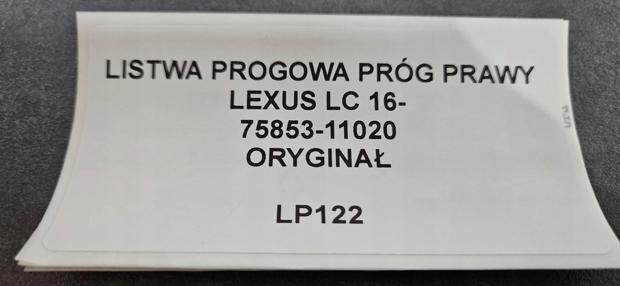 moulding threshold threshold right LEXUS LC 16- original 75853-11020