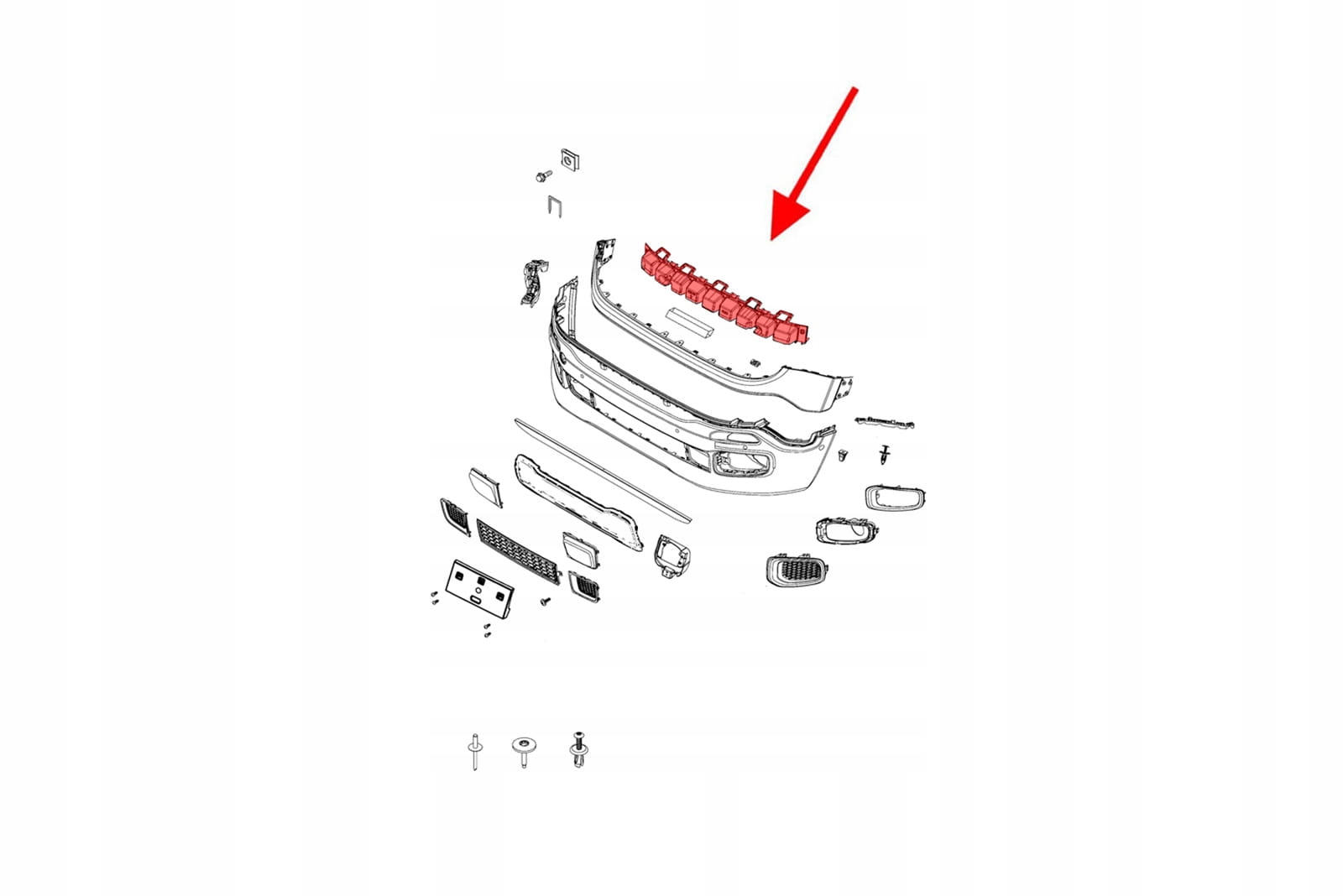 JEEP RENEGADE BU 2015-18 ABSORBER PRZEDNI ZDERZAK Numer katalogowy części 68247402AA