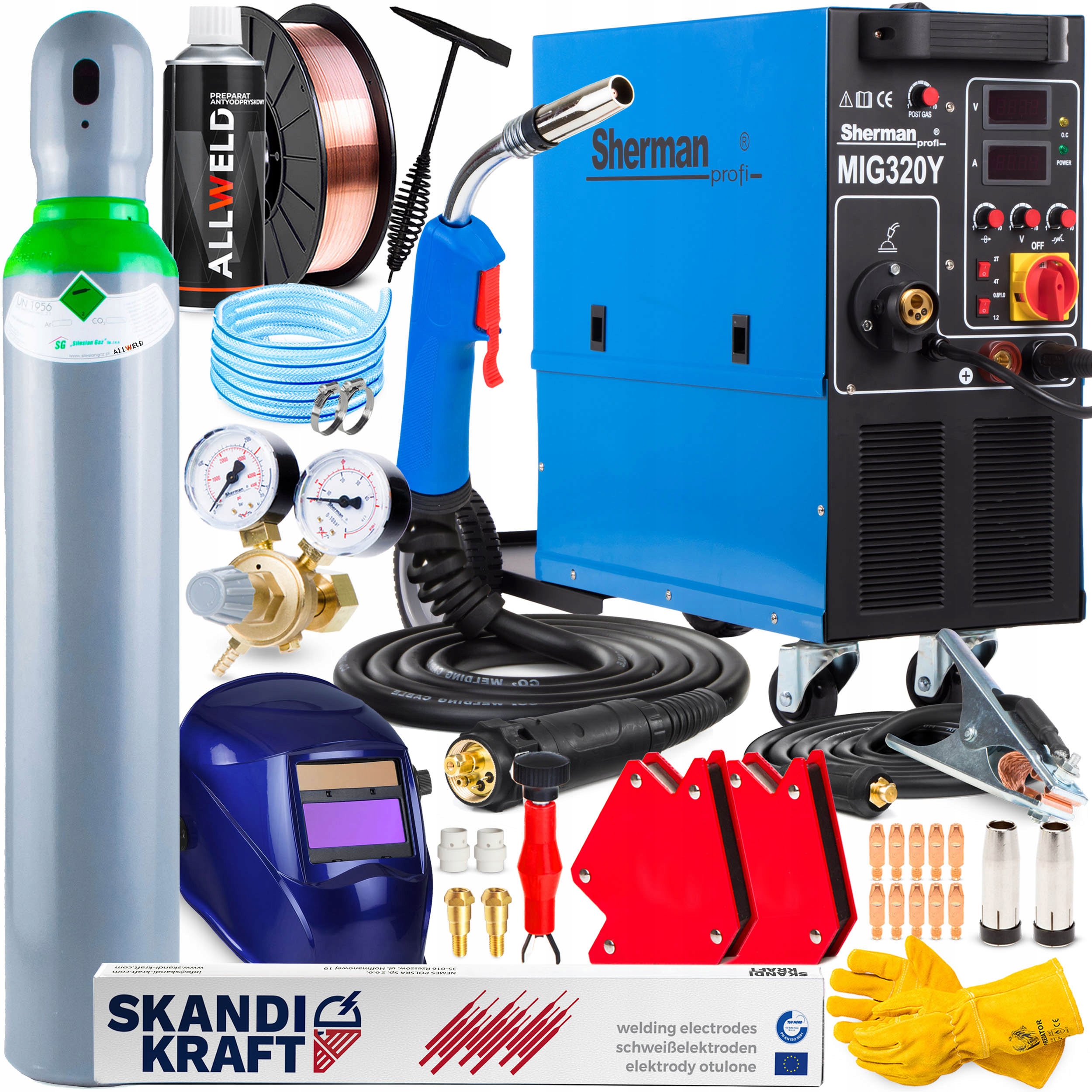 Invertorová Svářečka Migomat Sherman Mig 320Y 4R 400V 320A 4X4 Hliník