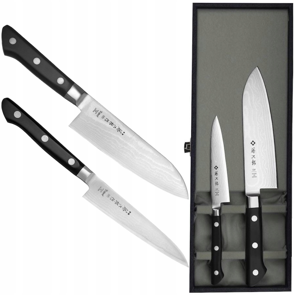 Sada 2 nožov Tojiro Classic Damascus VG-10 Univerzálny 12 cm a Santoku 17 cm