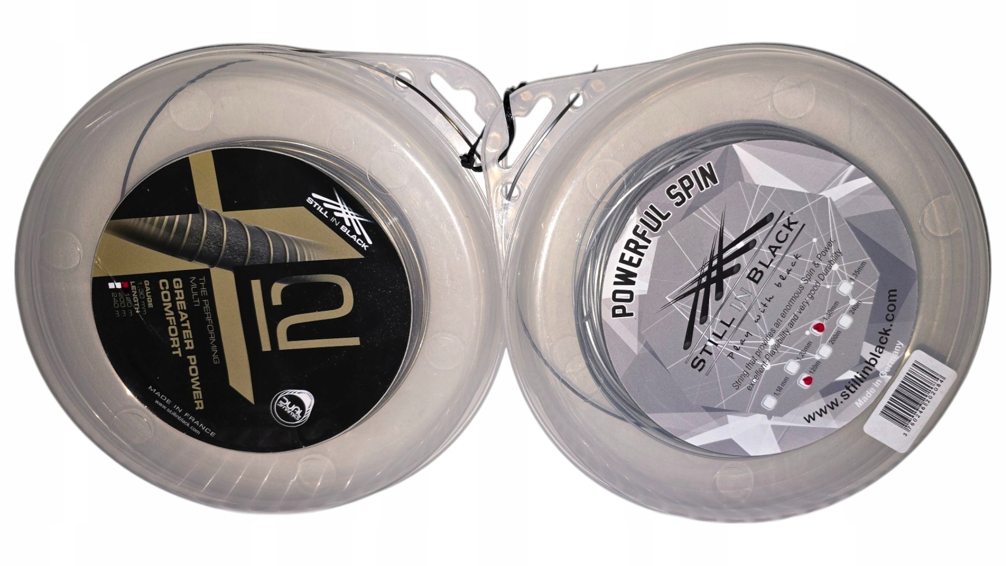 2X Tenisový Výplet Still In Black Powerful Spin +X12 1,30 MM 120 M Sada
