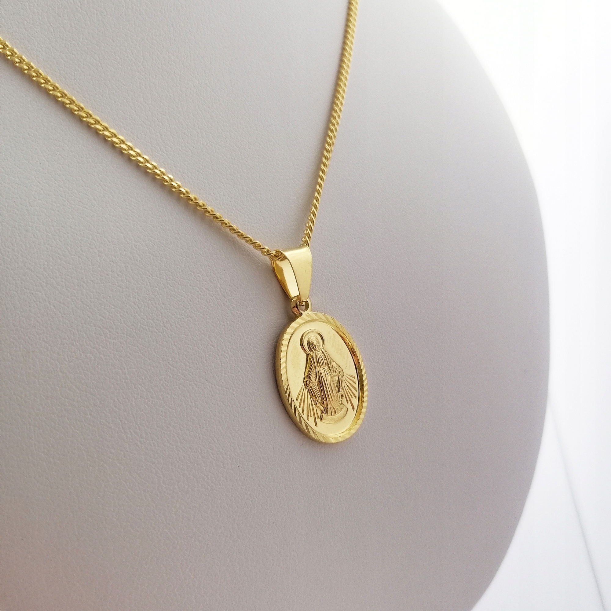 ZŁOTY ŁAŃCUSZEK + CUDOWNY MEDALIK PR. 925/585 14K + GRAWER DLA DZIEWCZYNKI EAN (GTIN) 5905935507370