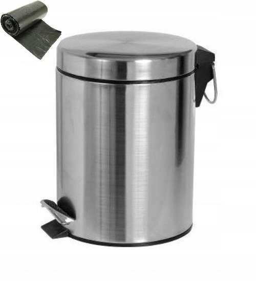 Levně Koupelnový popelářský vůz Chrom 12l pedálem kovový Sáčky