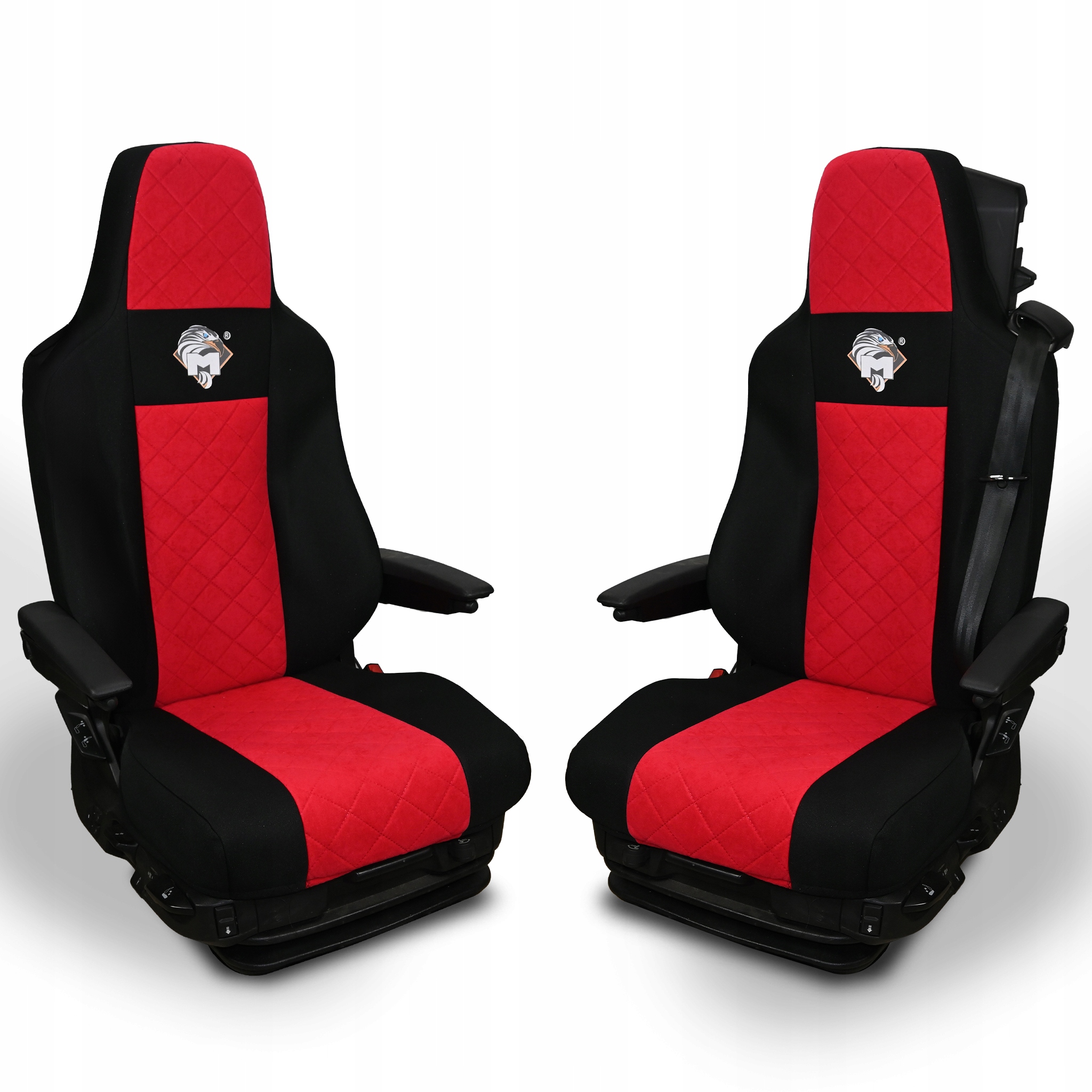 Pokrowce na fotele MAN TGX 2020 1 pas CZERWONY