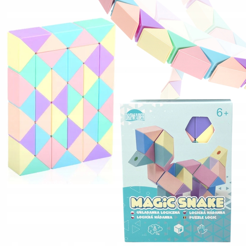 UKŁADANKA LOGICZNA MAGIC SNAKE KOLOROWY MAGICZNY WĄŻ 48 EL