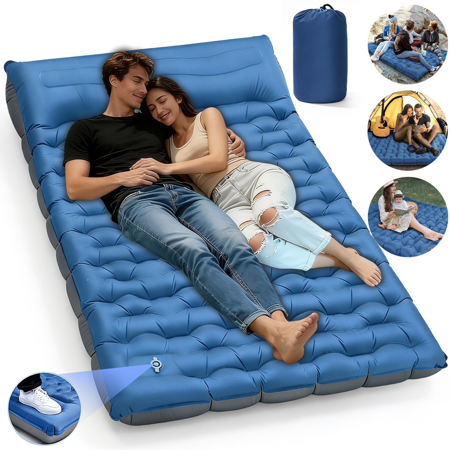 Matrace S Kempingovým Polštářem Pod Stan 190 X 140 CM