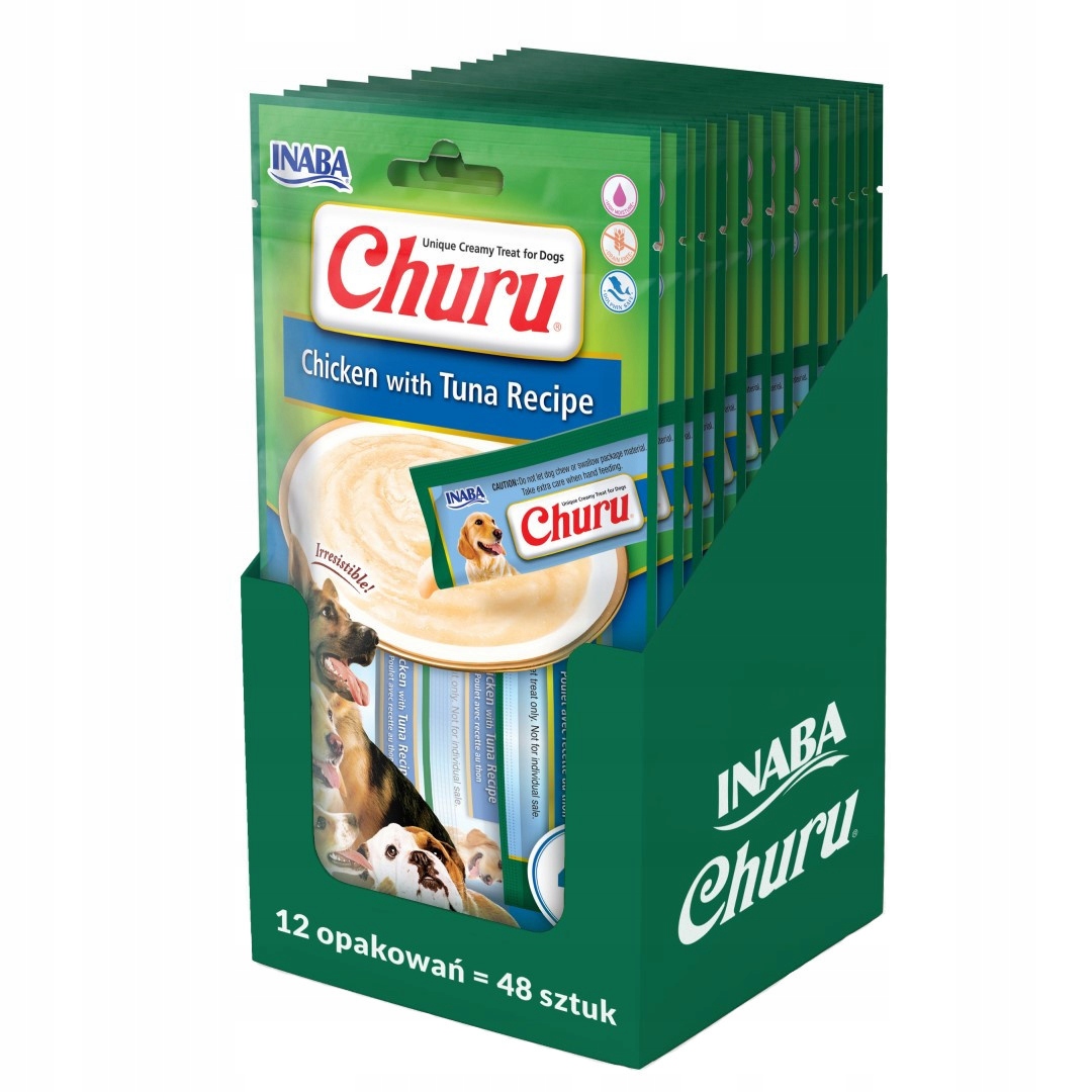 Levně Inaba Dog Churu 12x56g Pamlsek Pasta pro psa s kuřecím masem a tuňákem