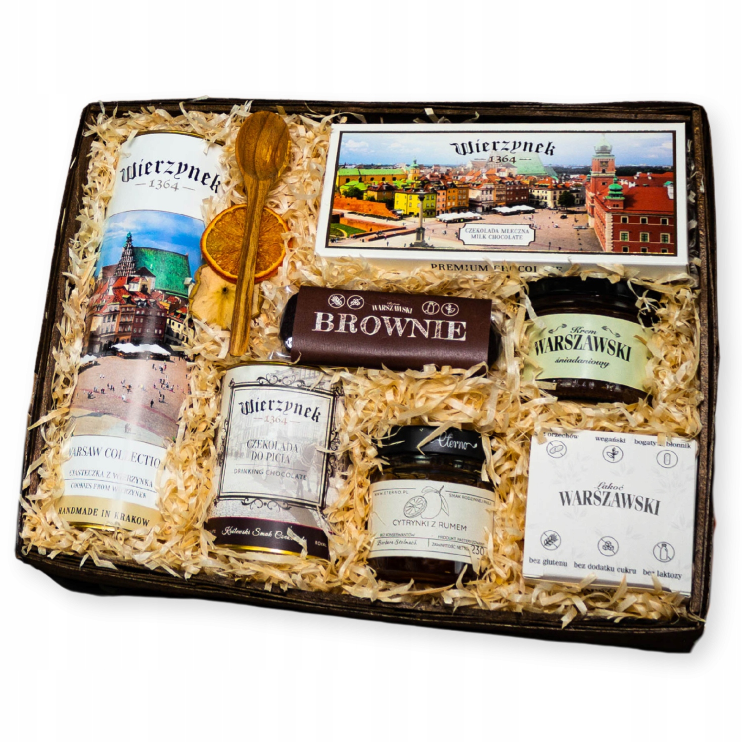 Levně Exkluzivní dárkový koš s motivem Varšava – Dárek – sladkosti
