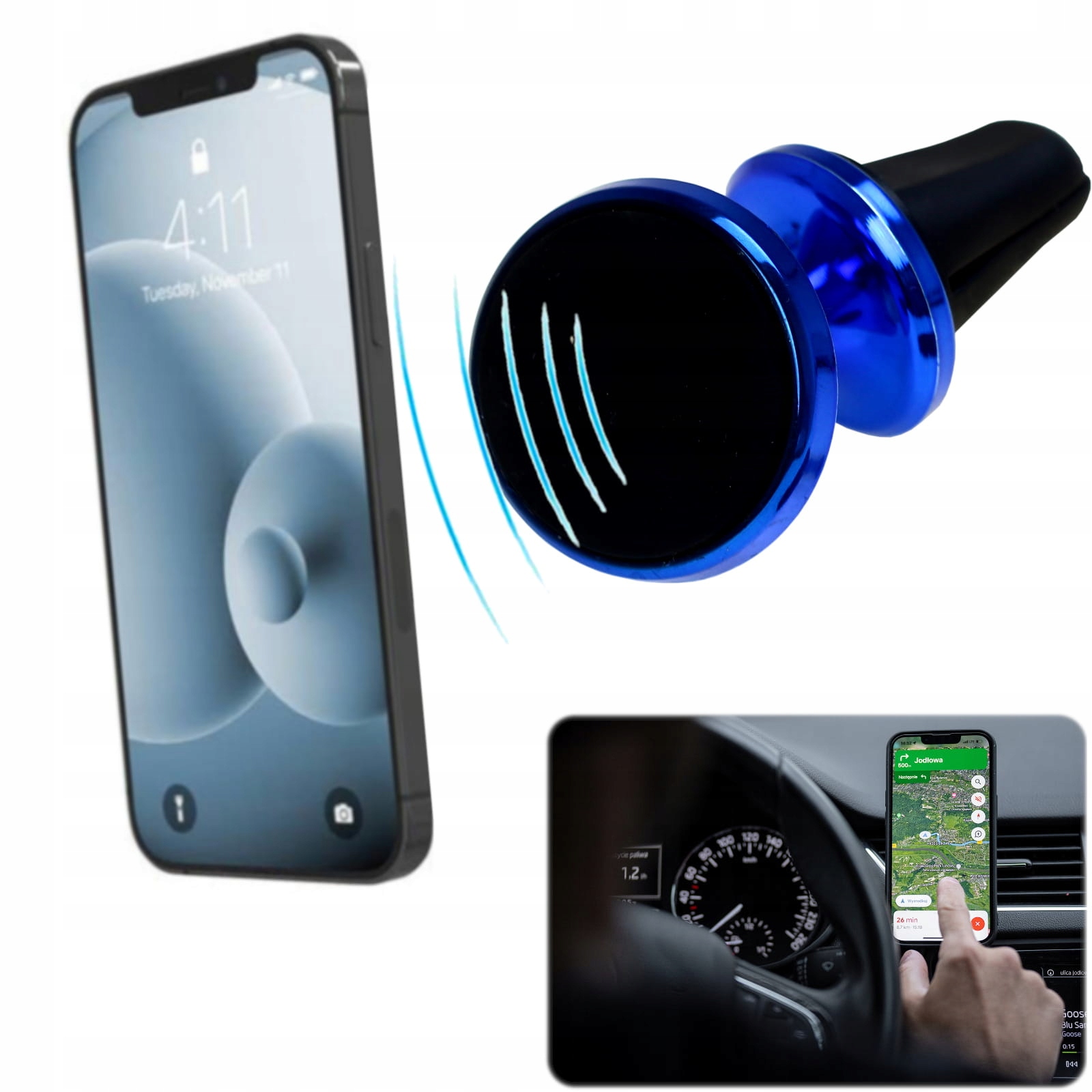 Uchwyt magnetyczny na telefon do kratki, magnes