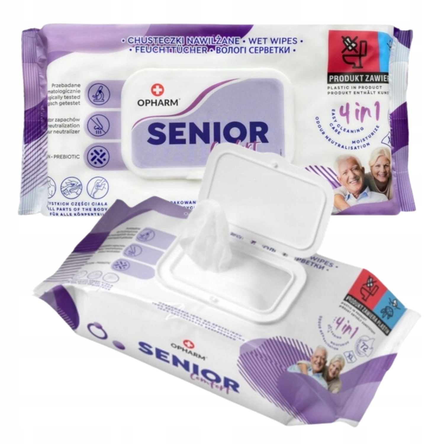 2x Opharm Senior Chusteczki nawilżane dla osób starszych niepełnosprawnych