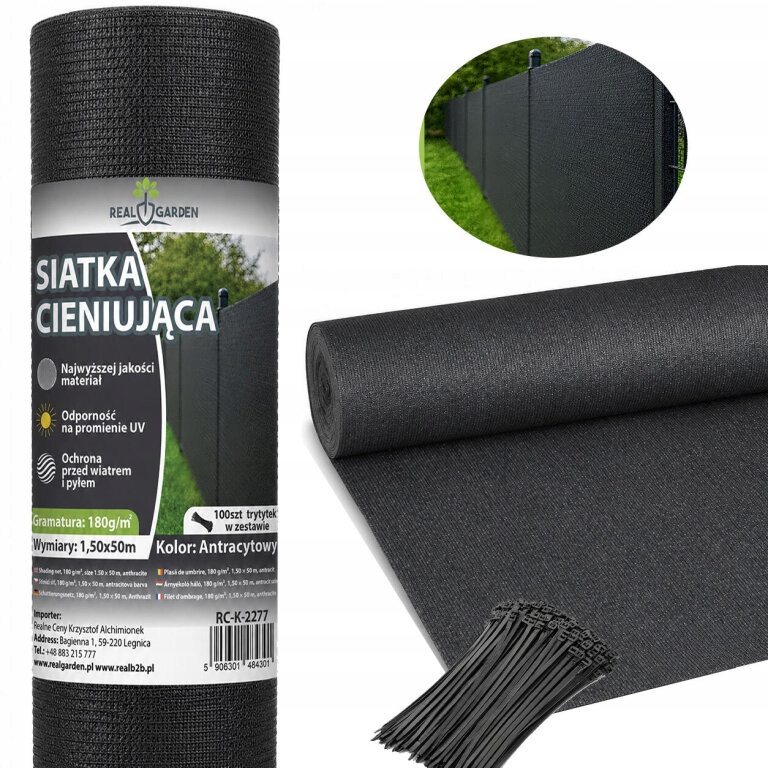 Maskovacia tieniaca sieť 1,5 x 50 m 95% Kryt plotu 180 g 100 pásov