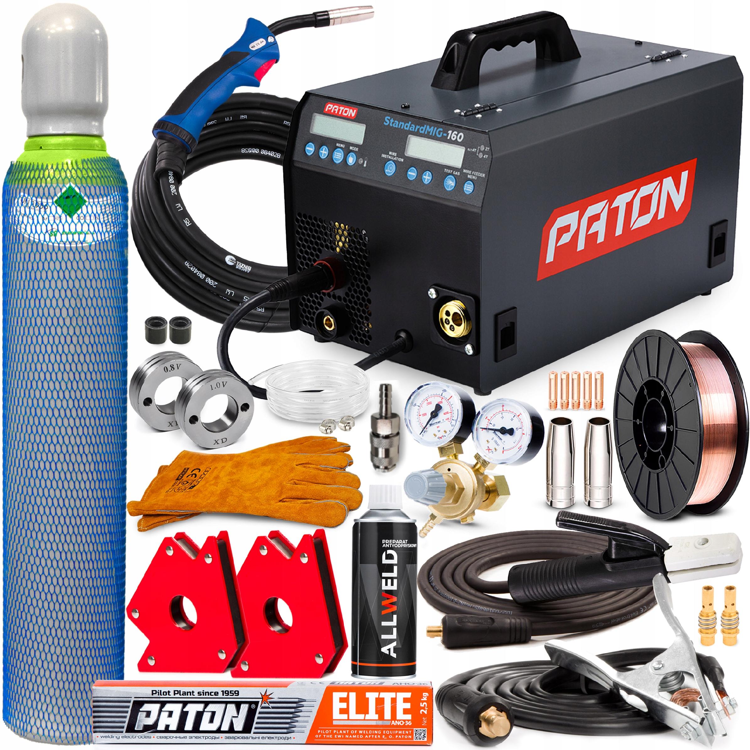 SPAWARKA MIGOMAT PATON PSI 160 STANDARD MIG MAG MMA TIG 3W1 IGBT ZESTAW