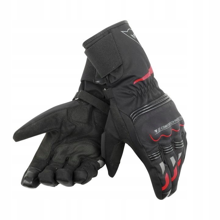 Motocyklové rukavice Dainese Tempest Unisex D-Dry Long Čierno/červené Xs