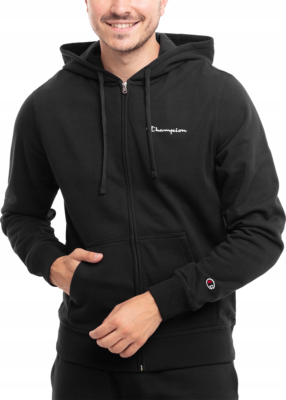 Pánská Mikina S Kapucí Champion Sportovní na Zip Bavlněná Mikina L