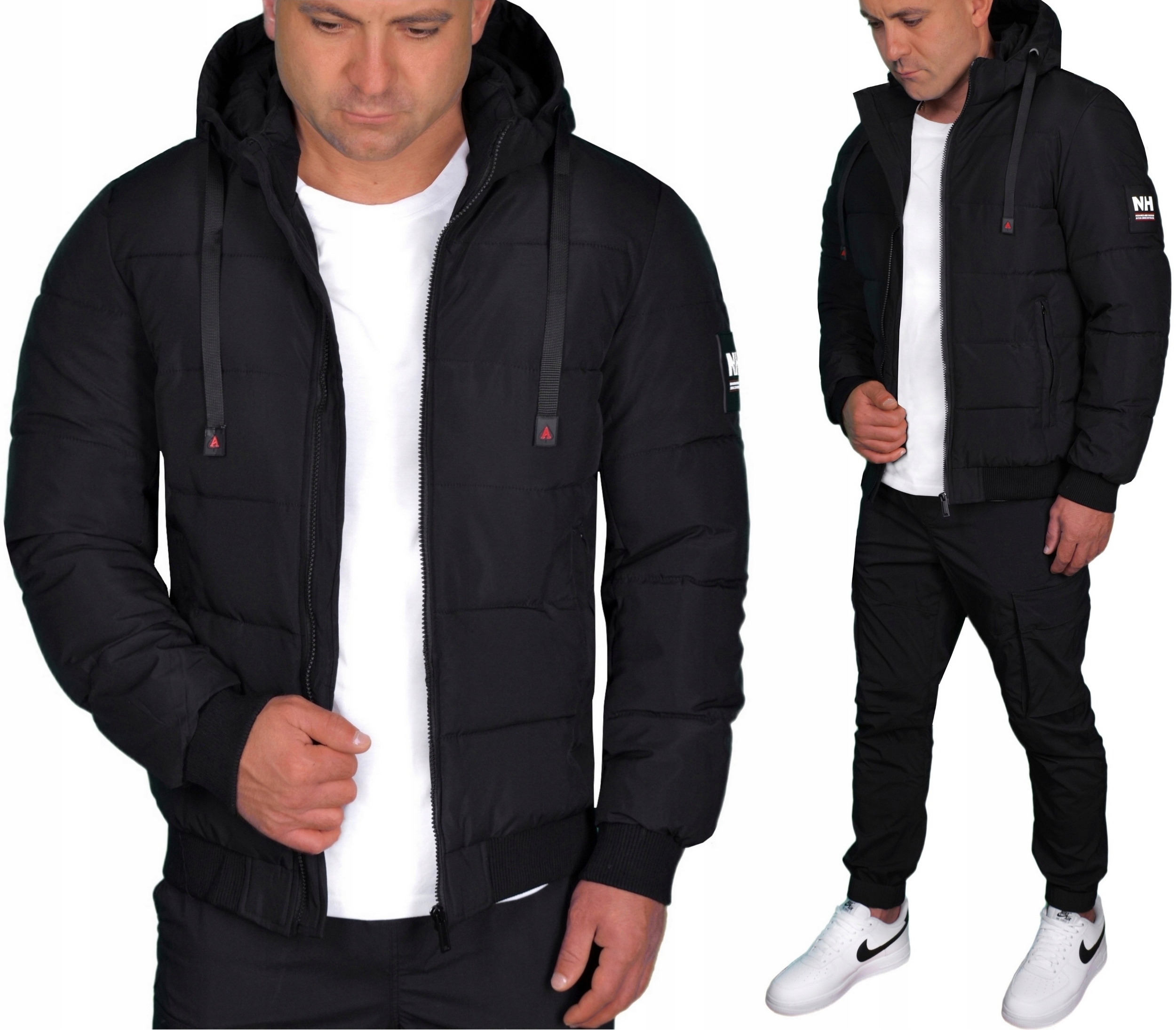 Zimní Pánská Prošívaná Péřová Bunda S Kapucí