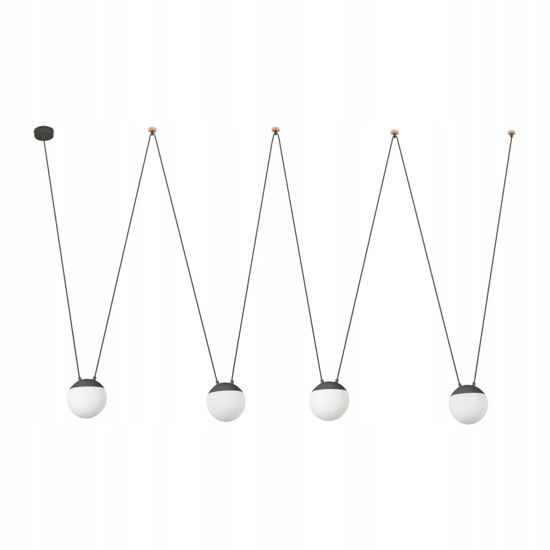 Faro Mine Glass Space závesné svietidlo 4xE27 šedé, dĺžka kábla 8m