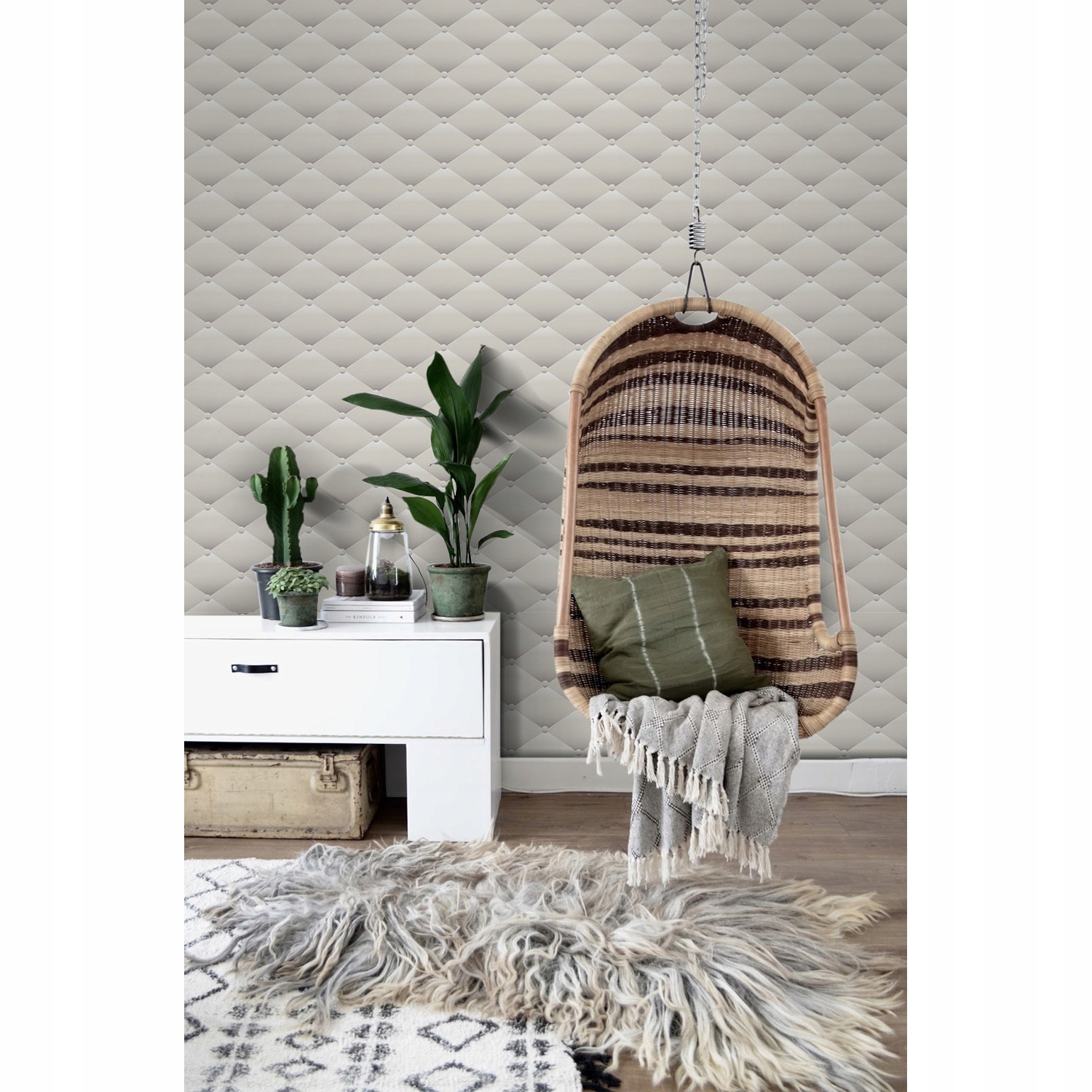 

Tapeta ścienna Imitacja pikowanego wzoru 250x104cm