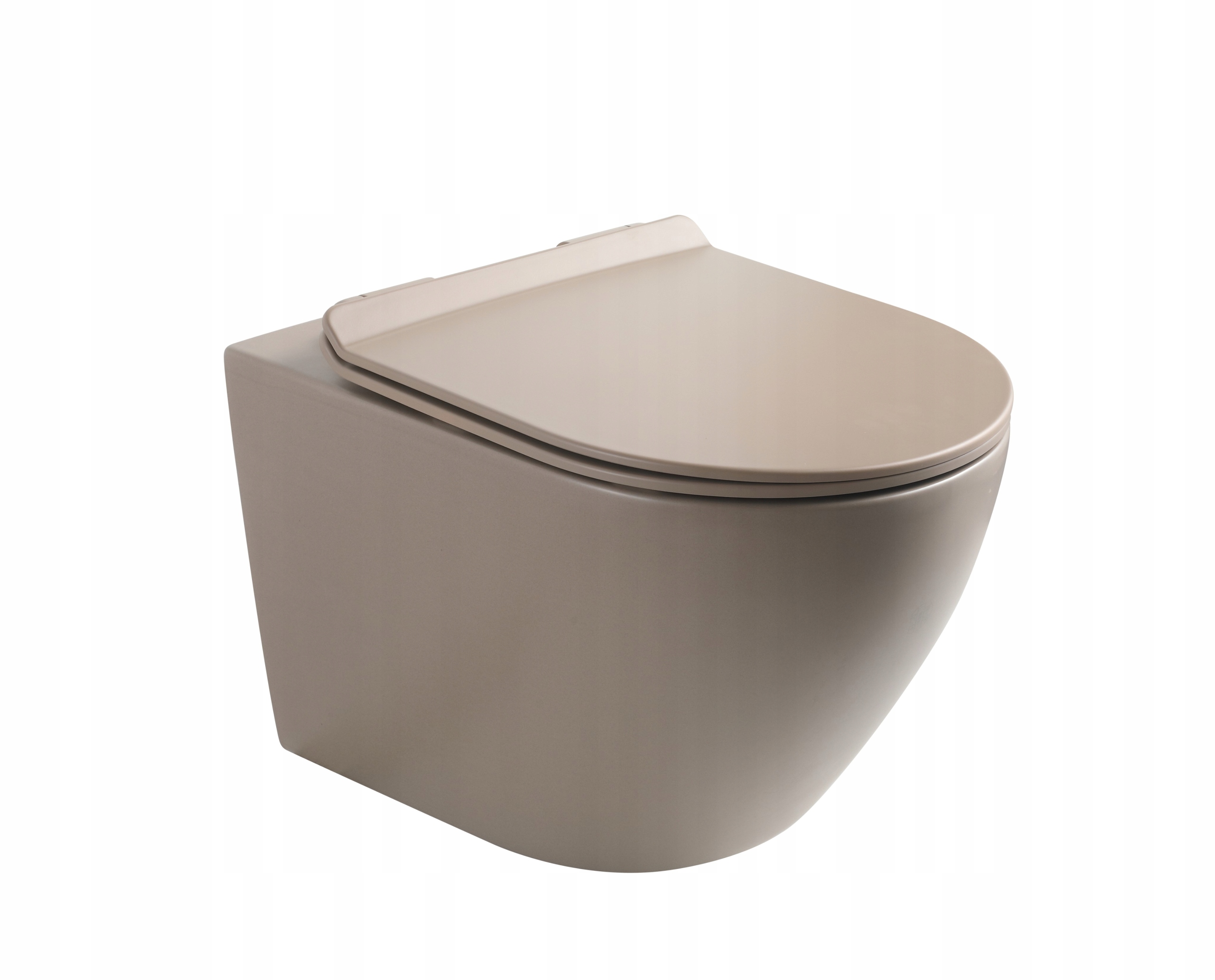 Kawowa Miska Wc wisząca Some Interno rimless deska sedesowa wolnoopadająca