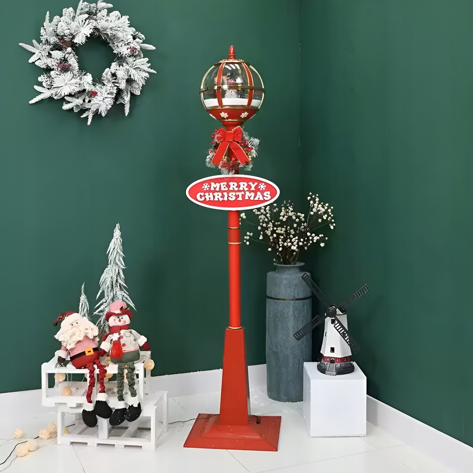 Latarnia Świąteczna Kula Śnieżna Gra Lampa Gra Pozytywka Lampa Uliczna