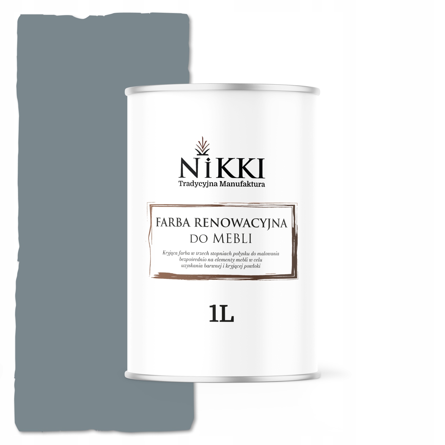 Farba Do Mebli Kuchennych Frontów Szafek Wiewiórka Szara RAL7000 Półmat 1L