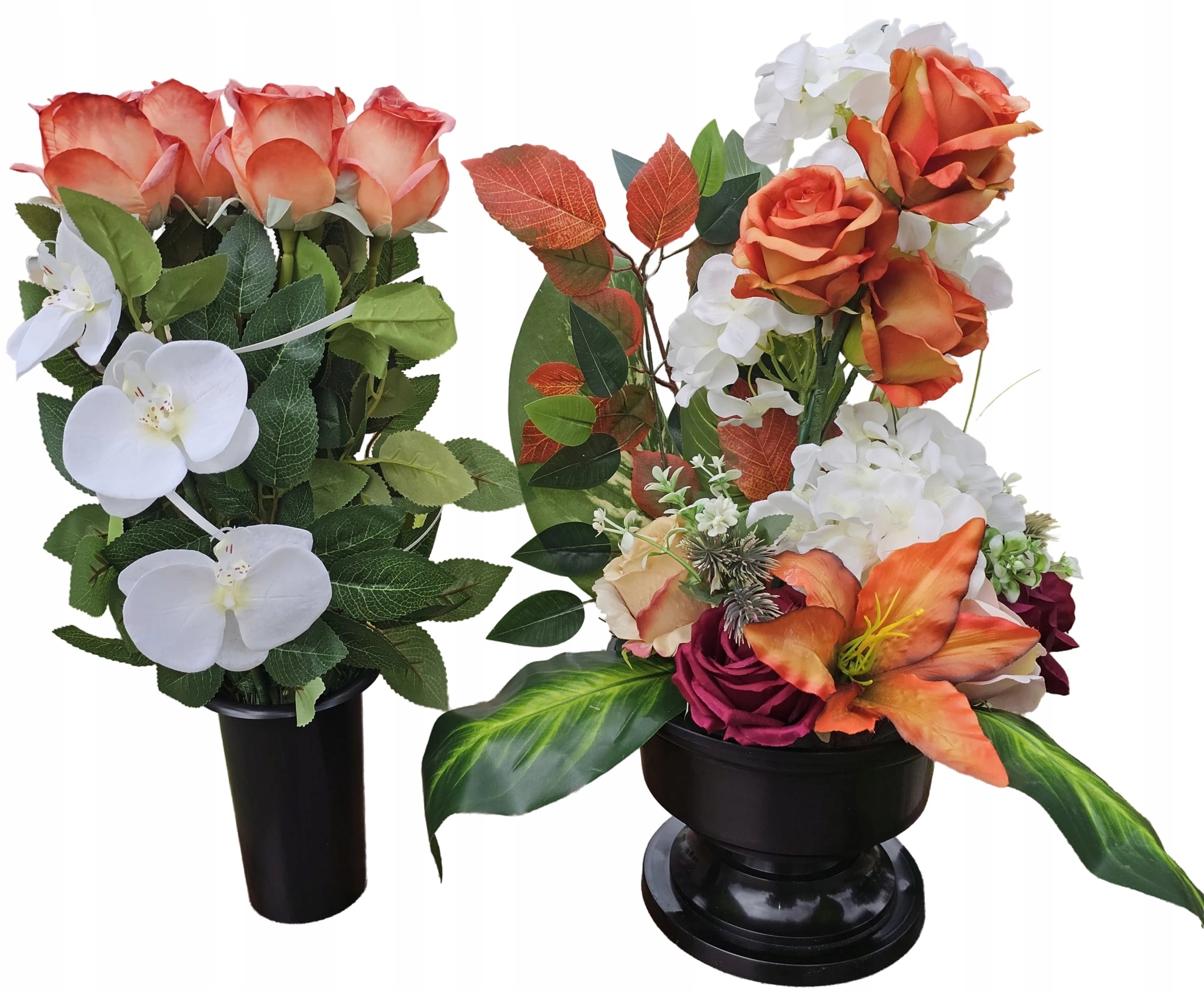 Komplet Veľký Zväzok Kytica Dekorácia Na Hrob Kvety Umelé Ruže Premium!