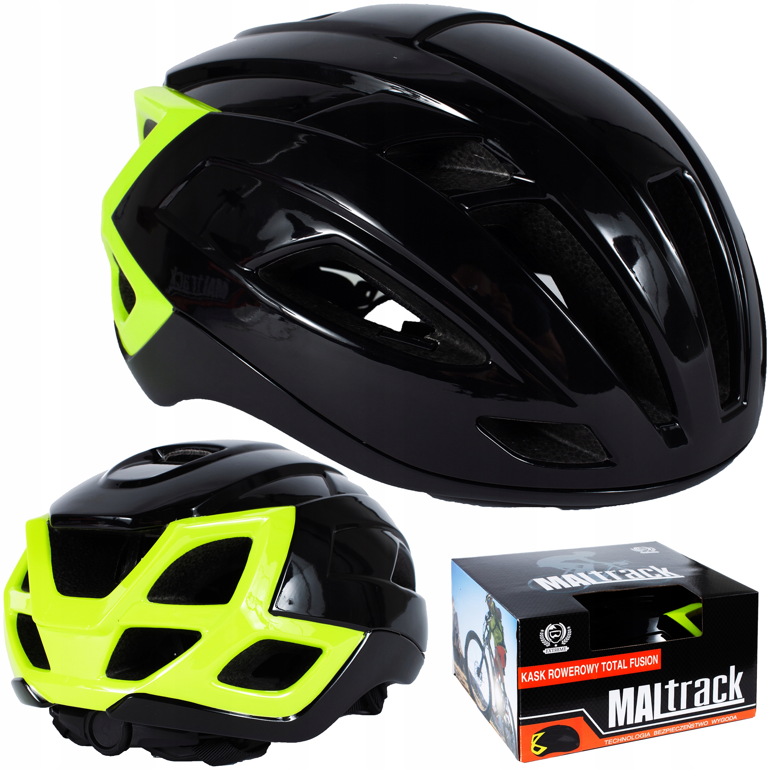 Černá Nastavitelná Cyklistická Přilba Na Kolo Total Fusion 55-59 M/L, Pohodlná